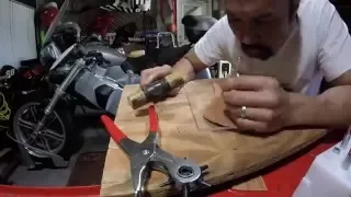 Custom Leather Solo Seat: Carving, Dyeing and Setting Rivets (TIME LAPSE)