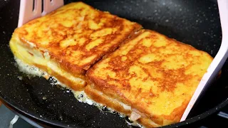 Quick breakfast is ready in minutes! Delicious Ham Cheese French Toast Sandwiches