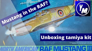 tamiya RAF mustang unboxing and review scale model kit