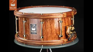 Seven Six Drum Company's 7x14 100% Bubinga Custom Snare Drum w/ Bubinga & Zebrawood Hoops
