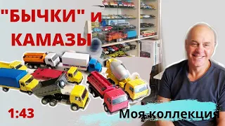 Модели автомобилей ЗИЛ 5301 "Бычок" и КАМАЗ 54115 в масштабе 1:43