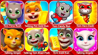 Talking Tom Time Rush, Pet Gold Run, Talking Tom Jetski, Talking Tom Gold Run, Tom Hero Dash...