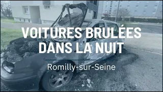 Voitures brulées dans la nuit