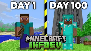 I Survived 100 Days In Minecraft's Oldest Update - Minecraft Infdev