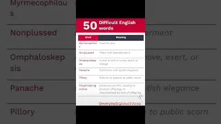 50 Most Difficult English words | IELTS Vocabulary | #english #ielts #ielts  #vocabulary