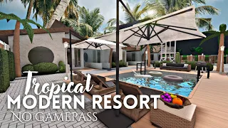 [ bloxburg ] ꒰ 95k! ꒱ ☀️ tropical modern resort ꒰ no gamepass exterior build ꒱