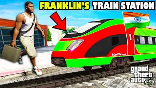 Franklin Build TRAIN STATION In Front of Franklin's House in GTA 5 | SHINCHAN and CHOP