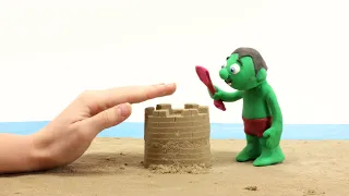 DibusYmas Sand construction 💕 Superhero Play Doh Stop motion cartoons - Vengatoon