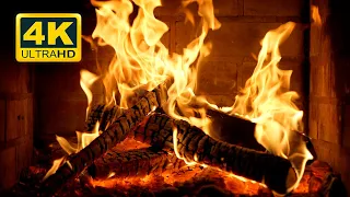 🔥 Kamin 4K (10 STUNDEN). Entspannender Kamin mit brennenden Holzscheiten und Feuergeräuschen