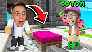 MOJA SIOSTRA ZAGRAŁA PIERWSZY RAZ w BED WARS w Minecraft!