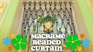 DIY Macrame Beaded Curtains (With a Built-In Planter) | Macrame Wall Hanging