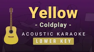Yellow - Coldplay [Acoustic Karaoke Lower Key]