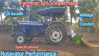 Farmtrac 6065 Tractor Rotavator performance | Farmtrac 6065 Tractor Full Review | Price and features