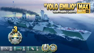 Destroyer "YOLO Emilio" on map Northern Lights - World of Warships