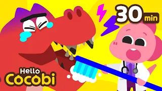 Yes Yes! Brush Your Teeth, T-Rex!🦖Doctor & Dinosaur Songs Compilation | Kids Songs | Hello Cocobi