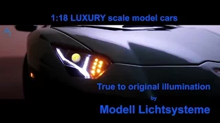 1/18 Diecast model car with LED lights - AUDI Mercedes Lamborghini Rolls Royce