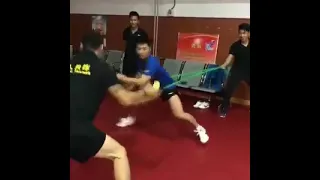 Powerful footwork training by Zhang jike