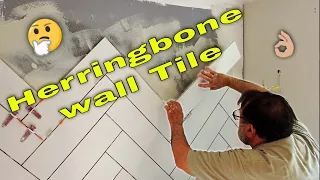 How to tile a herringbone wall