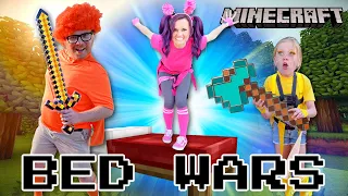 Minecraft Bed Wars In Real Life as NOOBs with DEVOUN