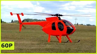 AMAZING XXL RC SCALE HUGHES 500 E TURBINE HELICOPTER FLIGHT DEMONSTRATION