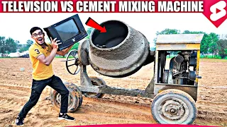 Television VS Cement Mixing Machine 😱 Hindi | BY MR SULTAN 88 | #crazyxyz