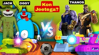 Oggy And Jack Challenge Thanos Villian in Tank Stars Game 😱 Oggy Game - Tank Video