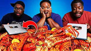 Eating Seafood ON TOP OF our Silver Play Button!! (Boiled Seafood Mukbang)