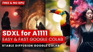 Finally SDXL in 1-Click Colab with A1111 ! Stable diffusion Google Colab - No GPU and easy.