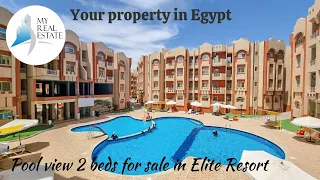 Pool view 2 bedroom apartment for sale in Elite Resort, Hurghada, Red Sea, Egypt