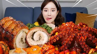 [Mukbang ASMR] Octopus 🐙 Ablalone & Shrimp SeafoodBoil & Giant Porchetta Eatingshow Ssoyoung