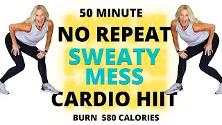 50 MINUTE NO REPEAT Sweaty Mess Cardio Hiit | All Standing | Low Impact Mods