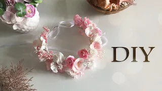 Нежный венок для волос из фоамирана своими руками | DIY | Foam flowers