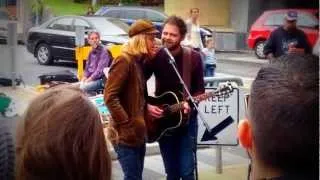 Passenger - "Hearts on Fire" HD Busking LIVE in Hobart - Feat. Stu Larsen