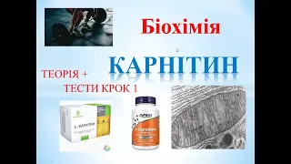 Готуємось до КРОК 1 разом! Біохімія. Карнітин: теорія +тести КРОК 1