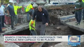 Crews searching for Confederate statue’s 1887 time capsule