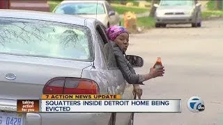 Squatters inside Detroit home being evicted