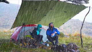 Tent Camping in the HEAVY Rain - 2 Nights - Storm Camping.