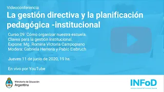 Videoconferencia: La gestión directiva y la planificación pedagógica -institucional