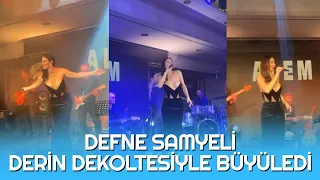 Defne Samyeli, derin dekoltesi ve güzel sesiyle izleyicileri büyüledi