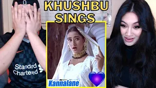 *KHUSHBU SINGS THE CHORUS* Kannalane Song REACTION | Bombay | Manisha Koirala | A R Rahman
