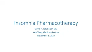 Yale Sleep Medicine Seminar - November 1, 2023