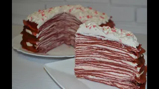 Блинный Торт " Красный Бархат " / Десерт на 14 февраля День Святого Валентина ❤ # 117