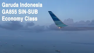 Garuda Indonesia GA855 Singapore (SIN) - Surabaya (SUB) Flight Report + Plaza Premium Lounge Changi