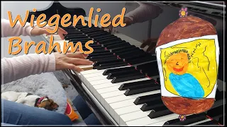 Wiegenlied (Cradle Song-Lullaby) - Brahms /  브람스 - 자장가 (Free Sheets) (Piano) [Mom with Grand Piano]