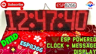 ESP8266 + DMD | Clock and Message Display .Easy DIY Advertising Display. Arduino+Bluetooth+DMD.