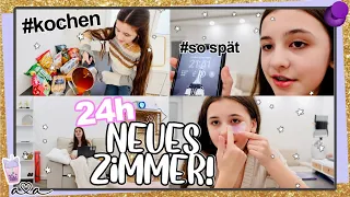 24h in meinem ZIMMER!! Endlich ist mein NEUES ZIMMER fertig!! Room Tour sneak peak 💜 Alles Ava