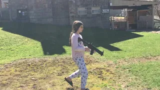 Sig Sauer MPX .177 my daughter testing with 12 gram co2