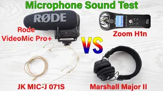 RODE VideoMic Pro+ vs Zoom H1n vs Marshall Major II vs MIC-J 071S Microphone Sound Test