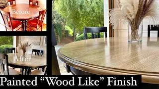 Furniture Flip - Wood Like Finish - Painted OLD kitchen Table Makeover - Beginner Friendly
