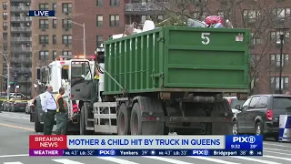 Woman, young boy struck by sanitation truck in Queens: authorities